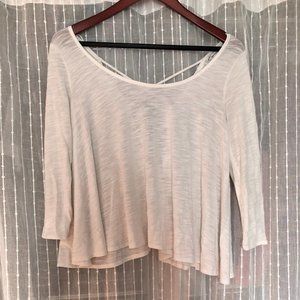 Flowy White Lace-Up Back Shirt